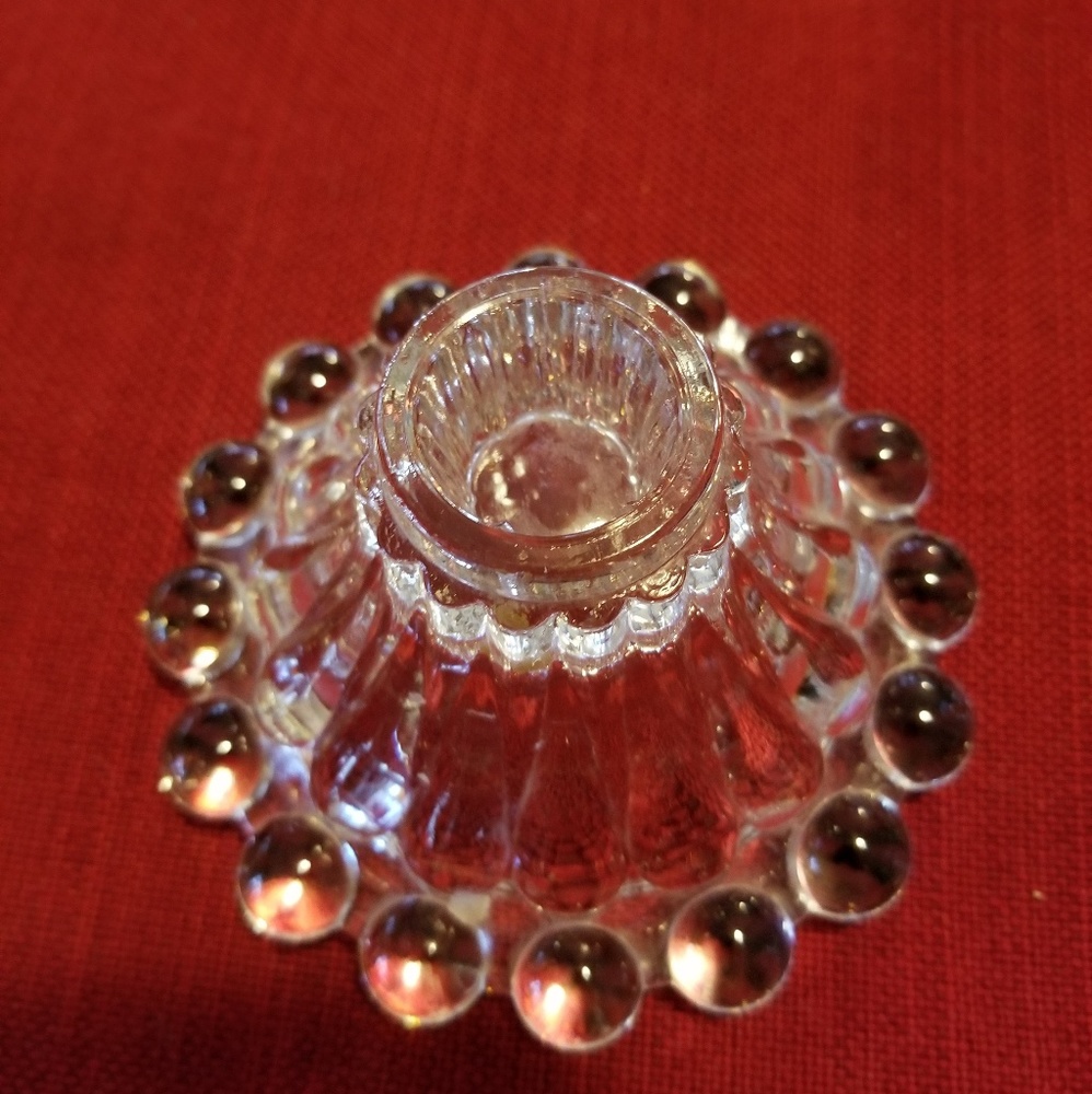 2 Vintage bubble glass candle holders